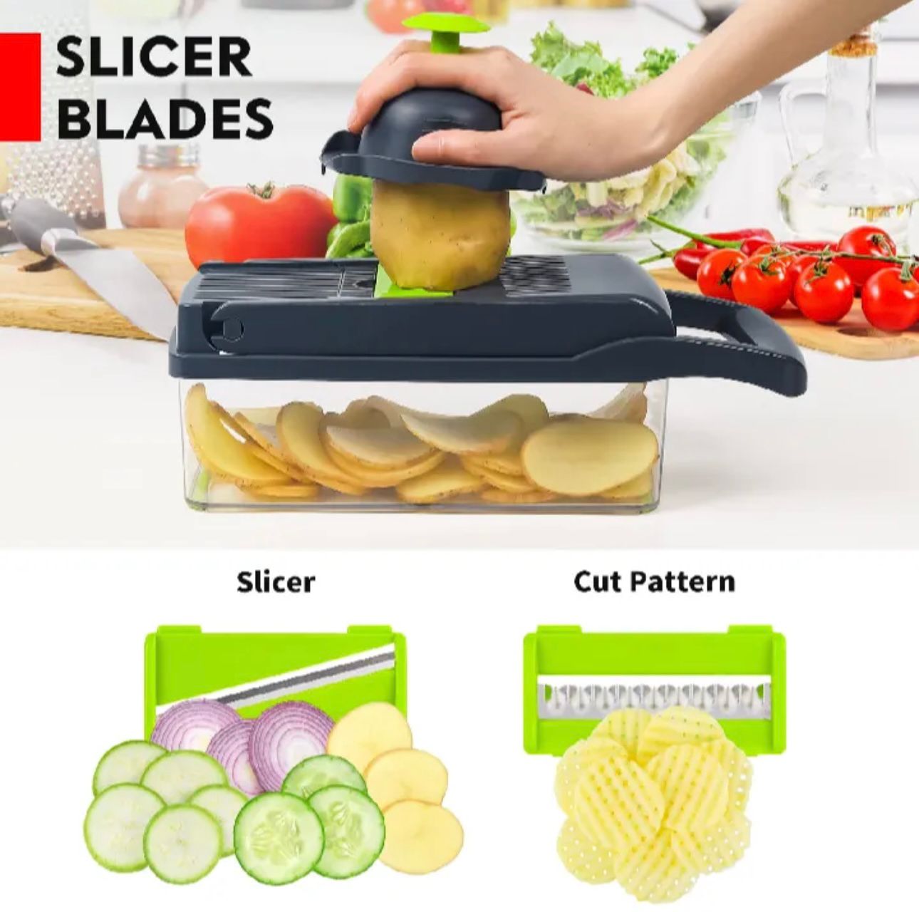 16 in 1 Multi-Function Vegetable Chopper – Complete Kitchen Cutting Solution
