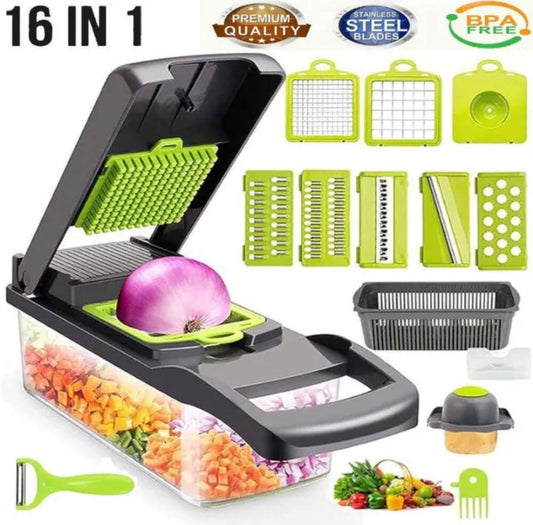16 in 1 Multi-Function Vegetable Chopper – Complete Kitchen Cutting Solution