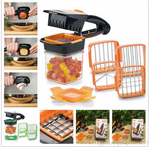 Multi-Function Manual Push Vegetable Chopper – Fast &amp; Effortless Cutting